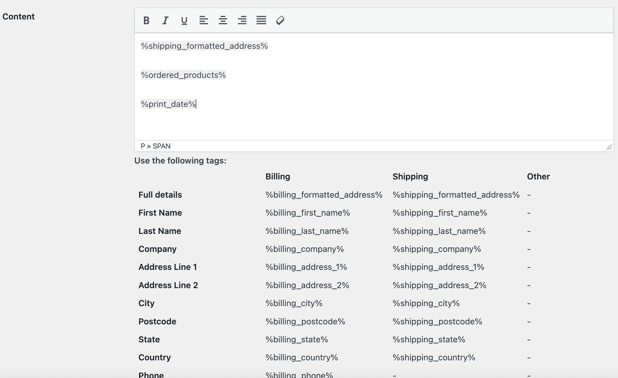 WooCommerce adres etiketine ayrıntılar ekleyin