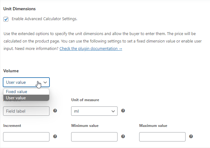 ขายสินค้าตามมิลลิลิตรและการป้อนข้อมูลของผู้ใช้ใน WooCommerce