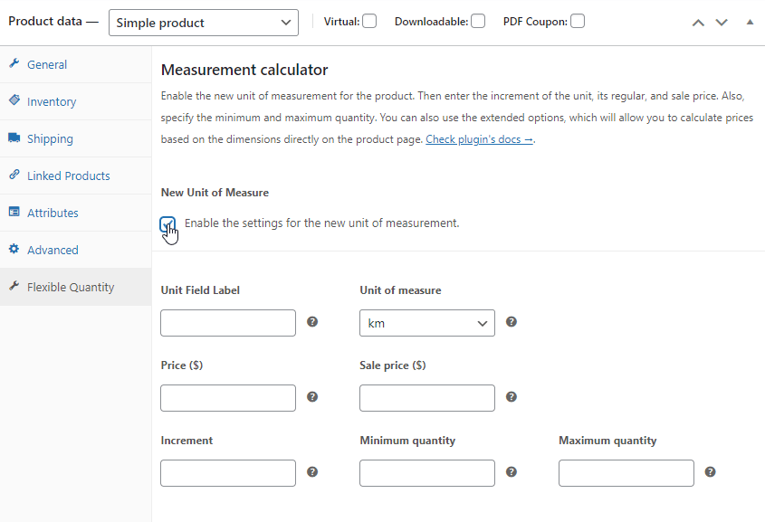 ขายผลิตภัณฑ์ WooCommerce ด้วยหน่วยวัดใหม่ - น้ำหนัก