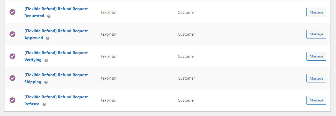 Sesuaikan email dari plugin Pengembalian Dana Fleksibel