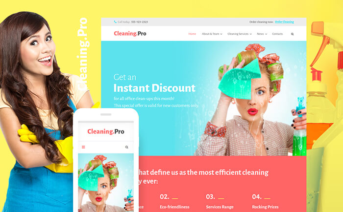 청소 서비스 회사 WordPress 테마