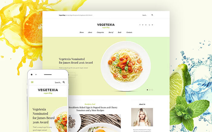 채식 식사 WordPress 테마