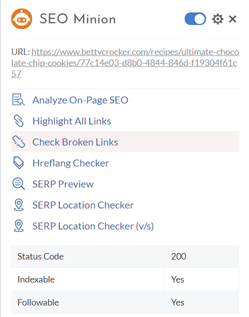 SEO minion onpage SEO 检查器