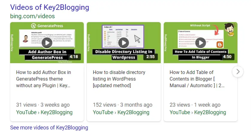 resultados de vídeo em serps