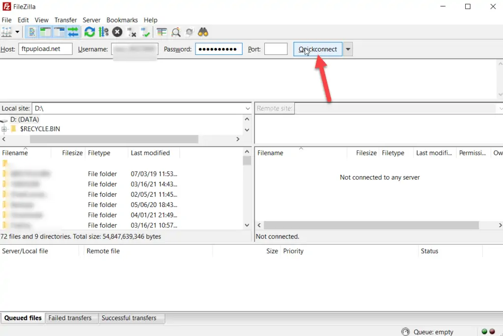conectar filezilla