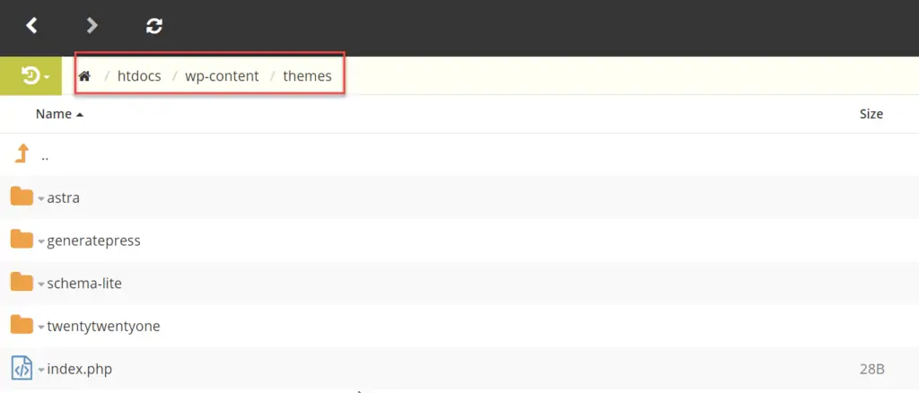 pasta temas no cpanel