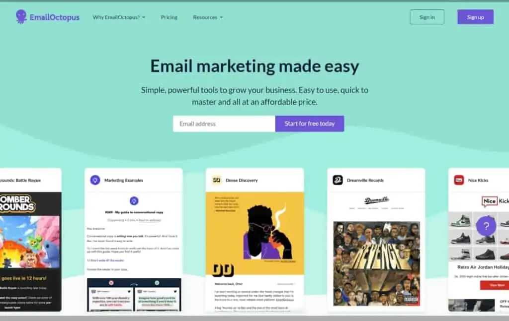 EmailOctopus autoresponder per il marketing di affiliazione