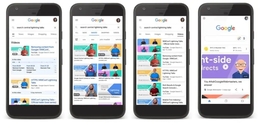 Google'daki video sonuçları