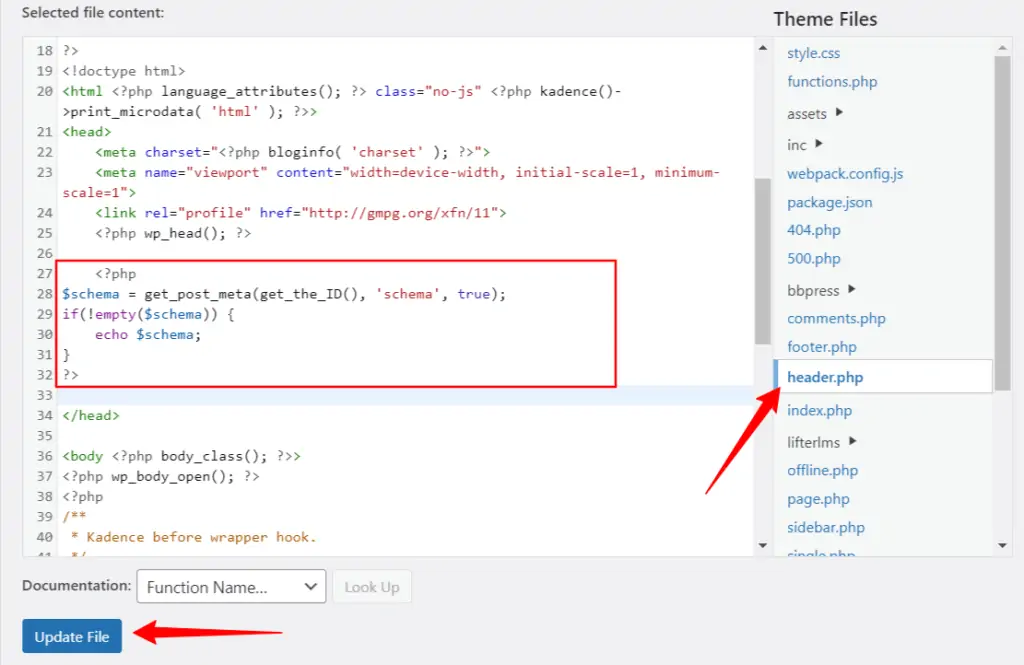 Wordpress'te şemayı etkinleştir