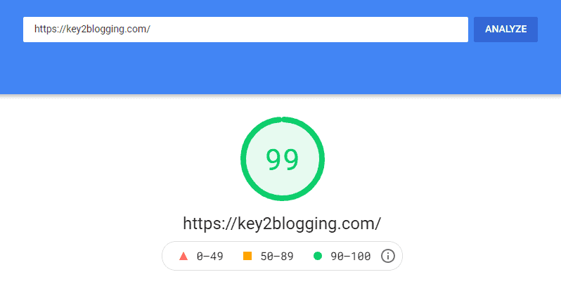 Key2Blogging sayfa hızı bilgileri