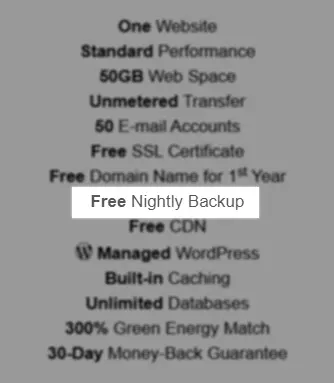 Backup notturni gratuiti in GreenGeeks