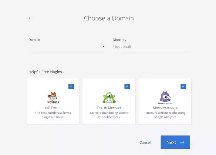 WordPress インストール用のドメイン名の選択