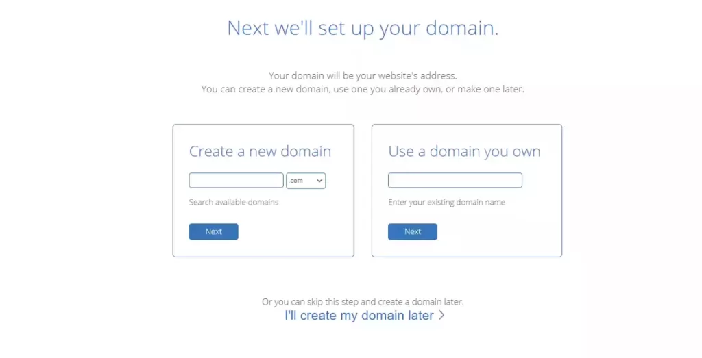 Bluehost のセットアップ ドメイン名