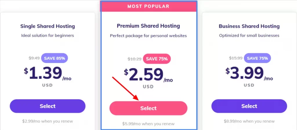 ホスティング料金プラン