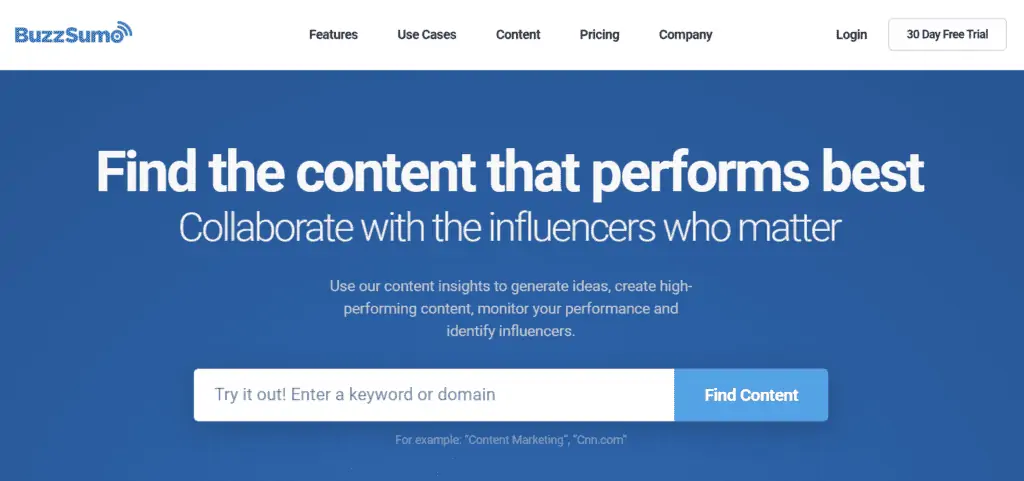 BuzzSumo Keyword-Recherche-Tool