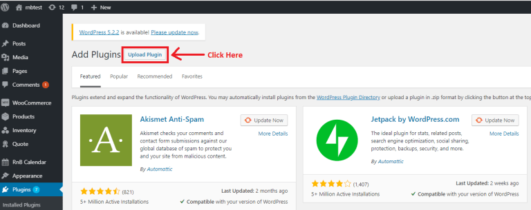 WordPress Dashboard Upload Plugin