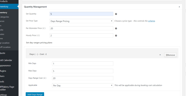 Day-Ranges Pricing Plan