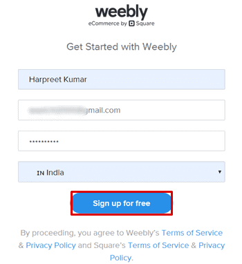 ウィーブリーアカウント weebly account