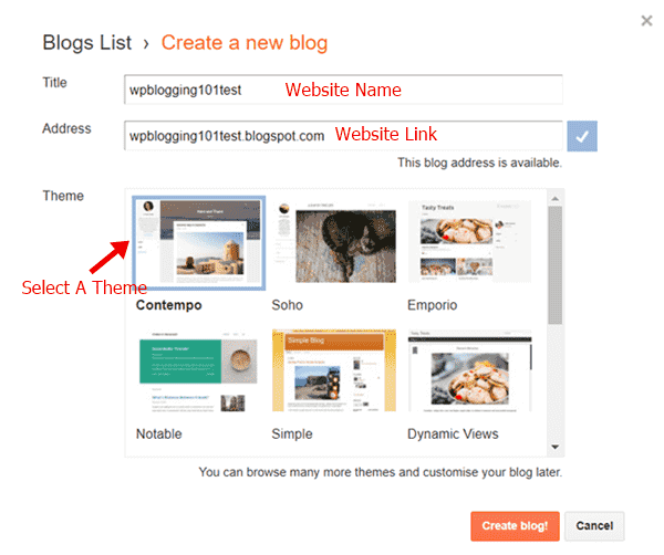 ブロガーでブログを作る create a blog on blogger