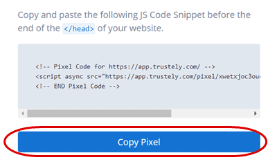 código de píxel de confianza trustely pixel code