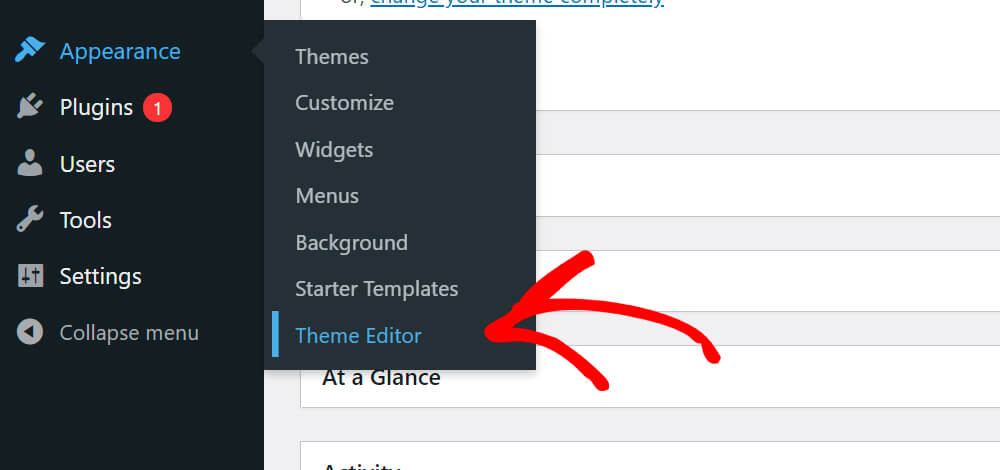 go to the theme editor
