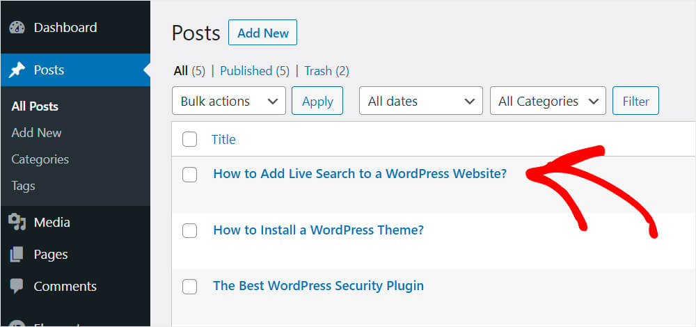 choose a post to exclude