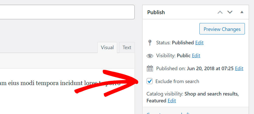 exclude a product from search