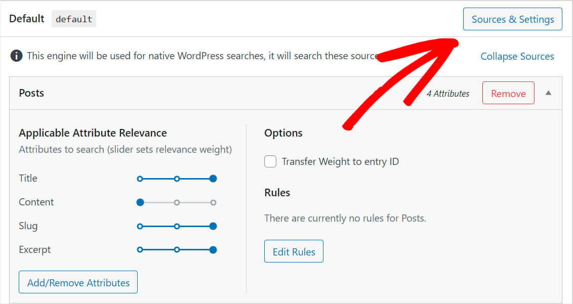 open sources and settings