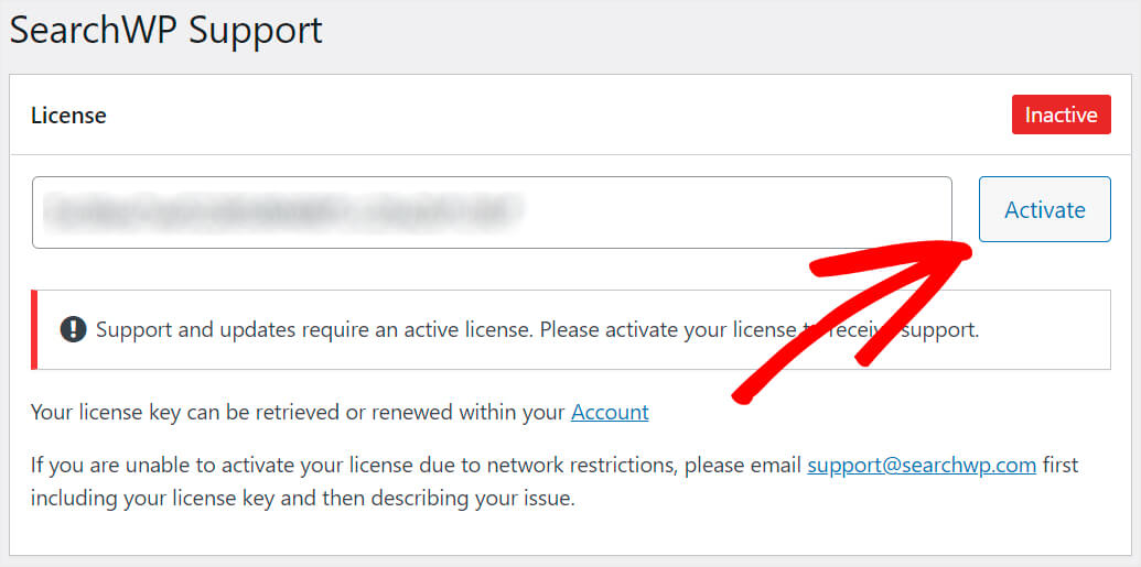 activate your plugin license