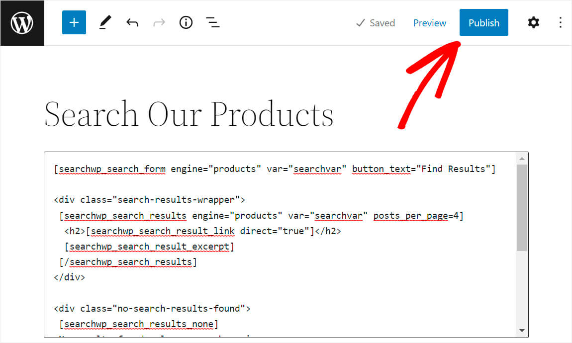 publish the page