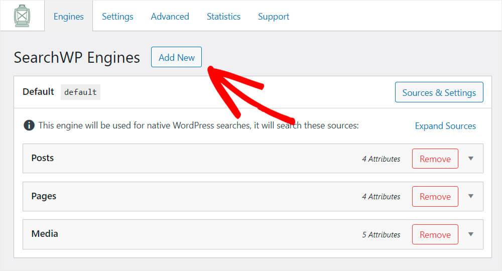 click add a new search engine
