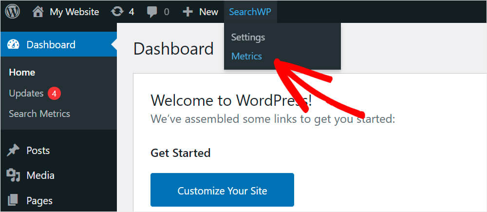 go over to the metrics tab