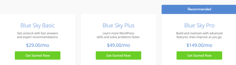 bluehost 蓝天定价