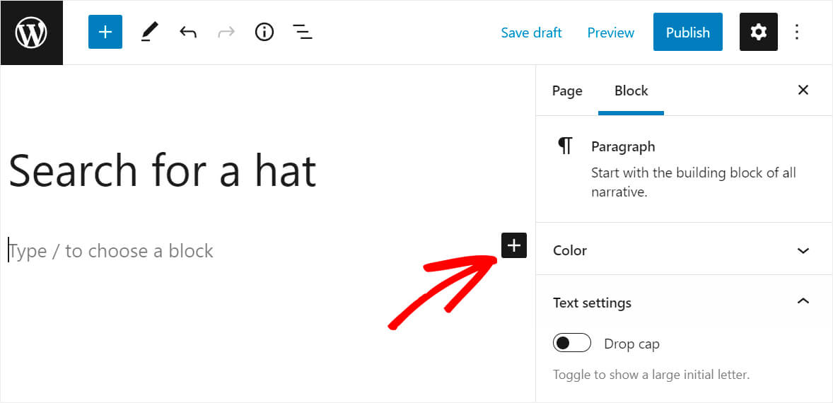 click the plus button
