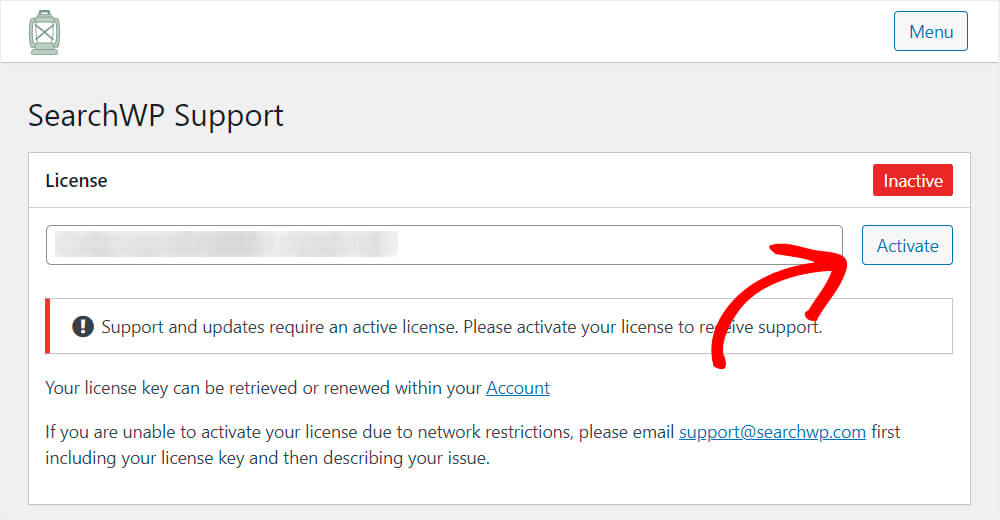 activate your license key