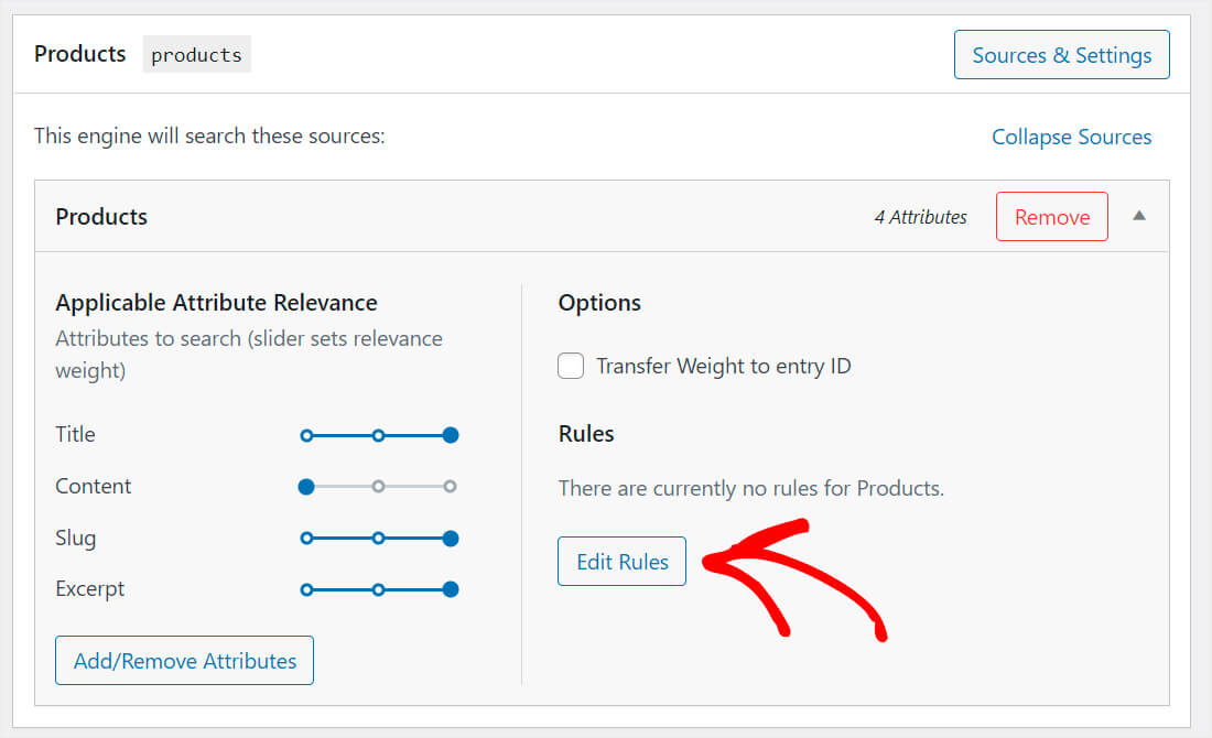 press the edit rules button