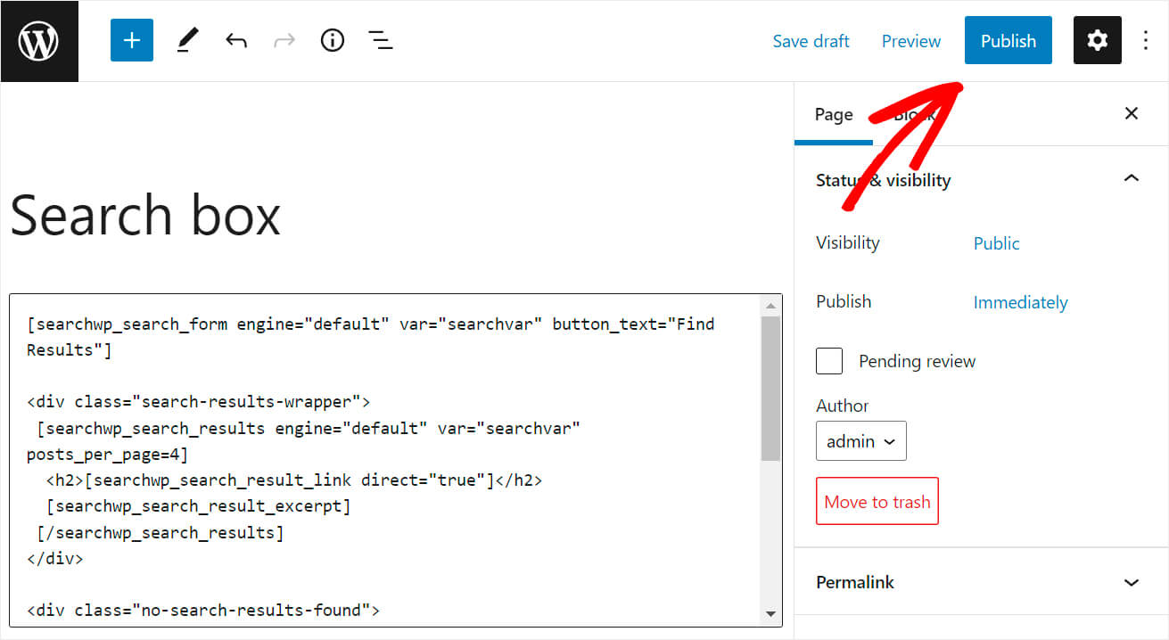publish the page