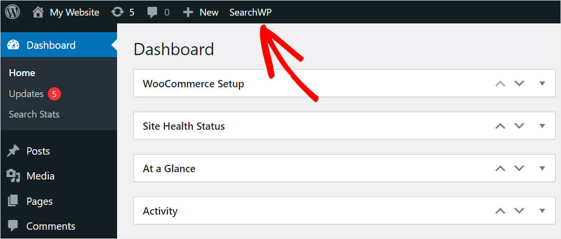 go to the SearchWP settings