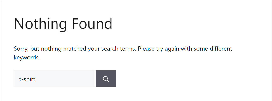 nothing found