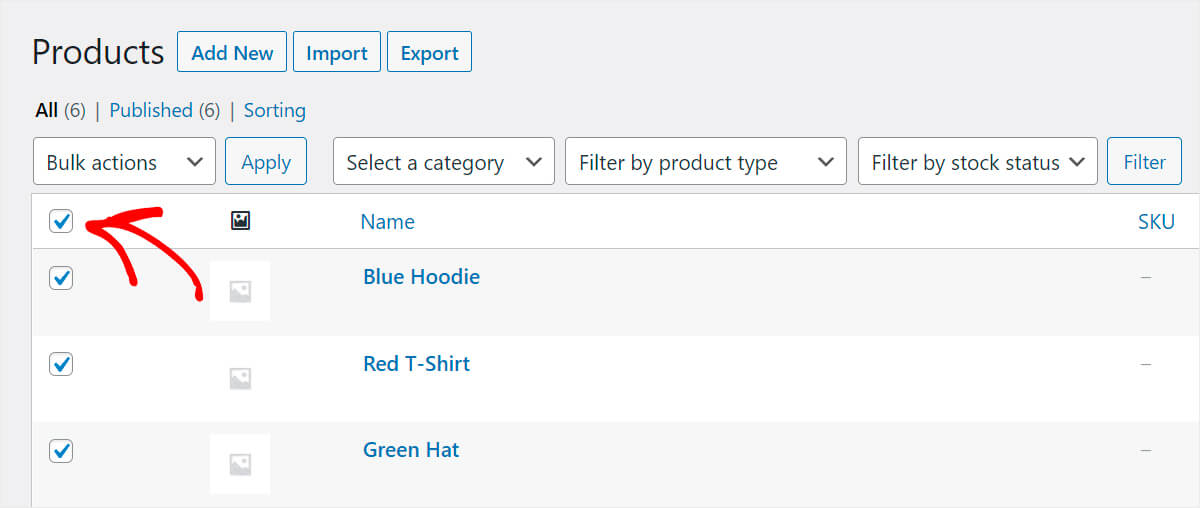 check all products