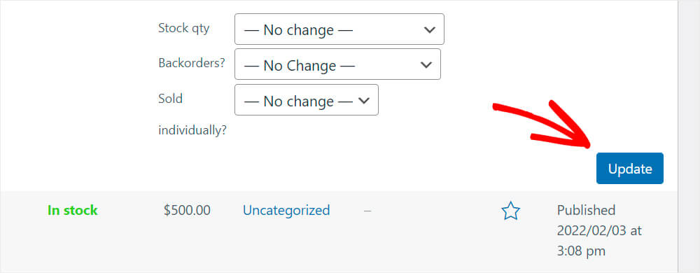 click update
