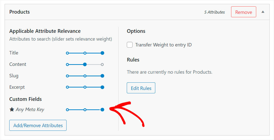 move the relevance weight to the right