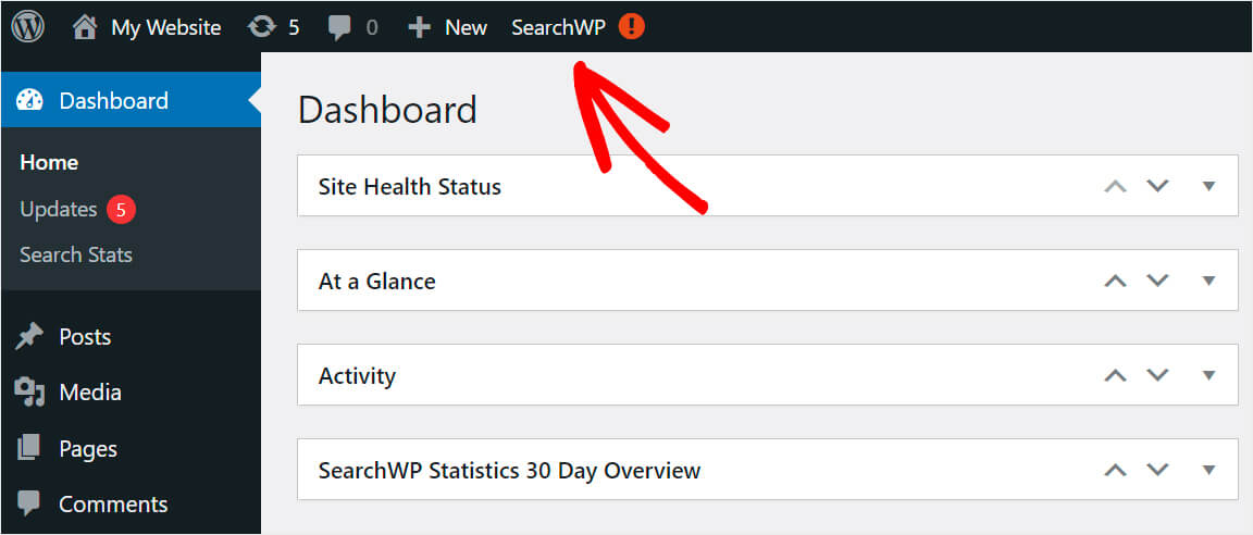 go to the SearchWP settings