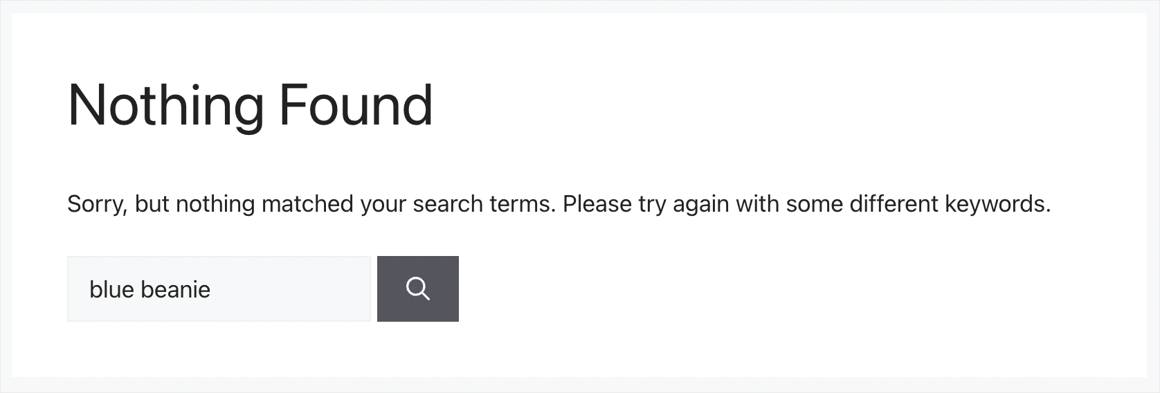 nothing was found