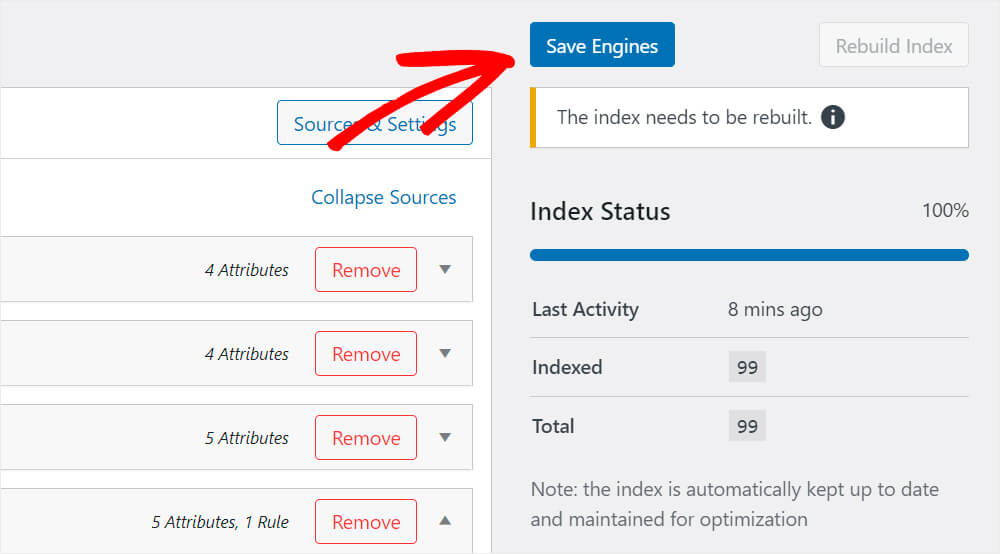 press save engines