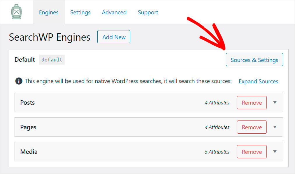 press sources and settings