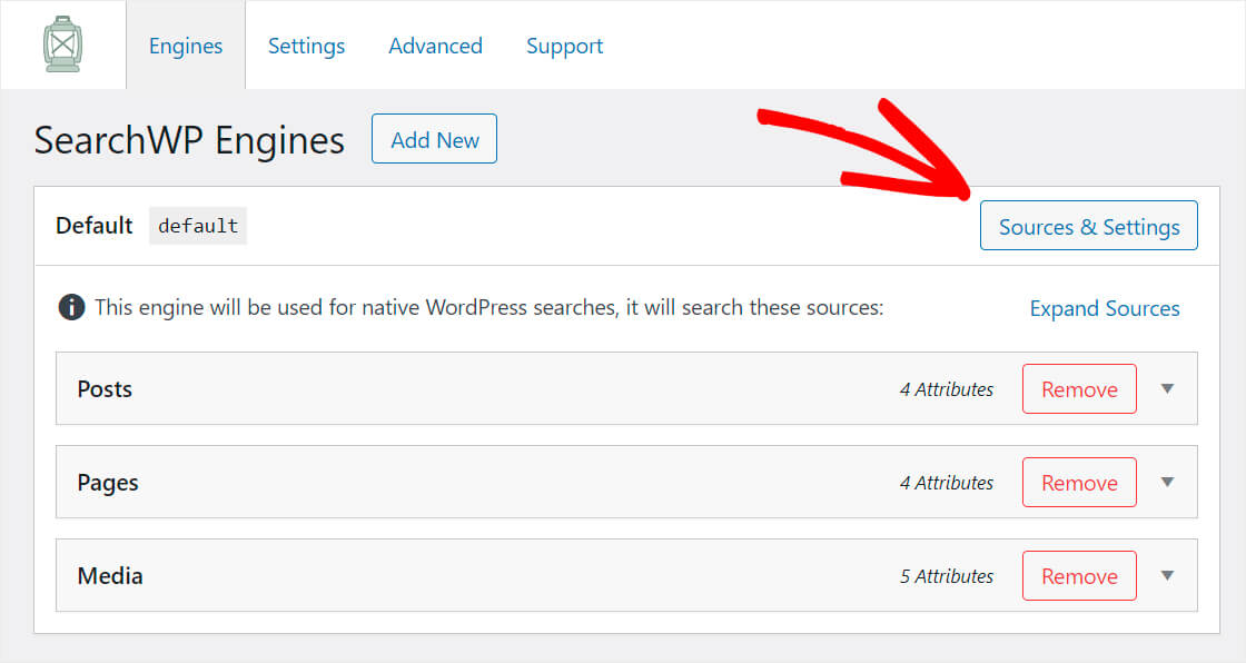 press sources and settings