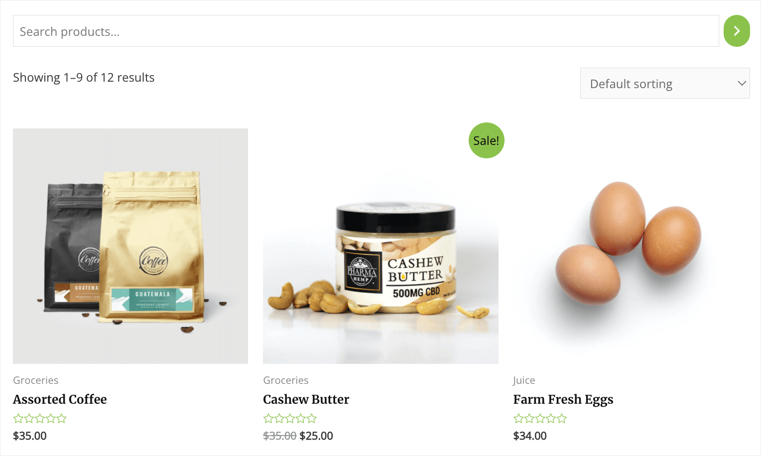 add a search bar to the shop page