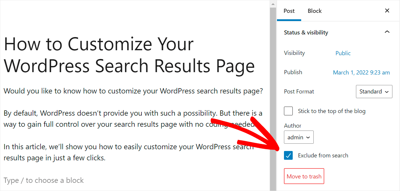 tick the Exclude checkbox