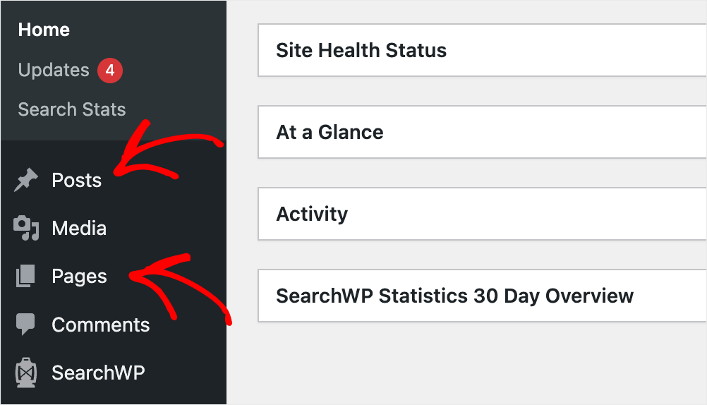 choose posts or pages